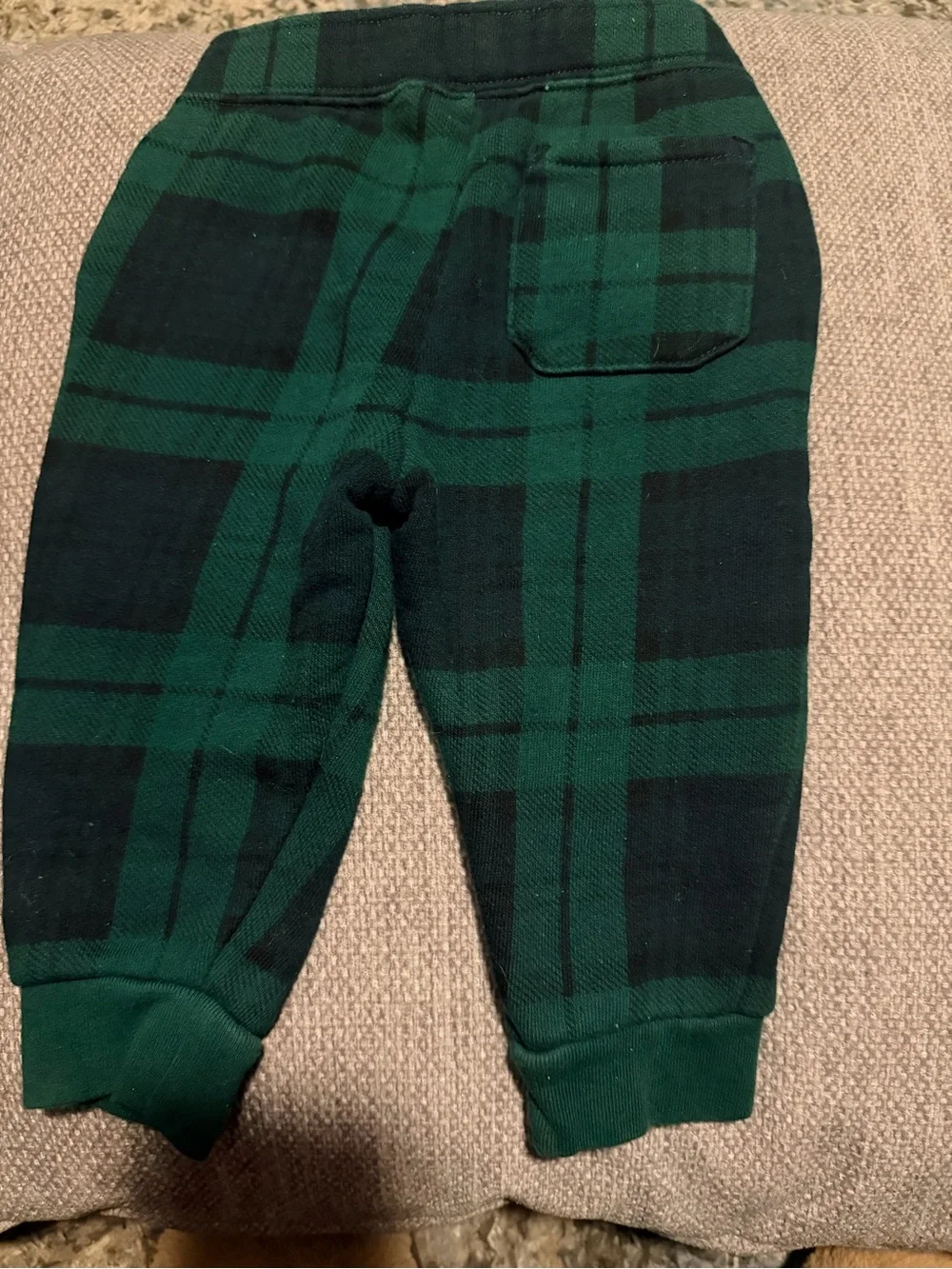 Ralph Lauren Dark Green & Black Plaid Shawl Collar Hoodie for Kids